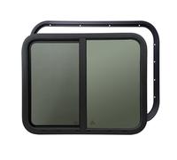 Horizontal RV Window, 762mm x 610mm Tinted Sliding Camper Window with Net Screen and Trim Ring, DOT Certified, Replacement for RVs and Trailers