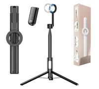 Horizum Magnetic Phone Tripod, 360° Rotation Phone Stand, 57''/67'' Extendable Portable Selfie Stick with Wireless Remote for iPhone, for Video Recording (Black,67 IN)