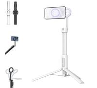 Horizum Magnetic Phone Tripod, 51/63" Extendable Selfie Stick with Wireless Remote, Extendable Selfie Stick 360 Suction Phone Tripod, for Video Record, Live Stream (White,63in)