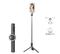 Horizum Magnetic Phone Tripod, Extendable Selfie Stick, Portable Travel Tripod, Travel Stand with Remote, 360° Rotation Phone Stand, for Video Recording, Selfie, Live Streaming (52in Black)