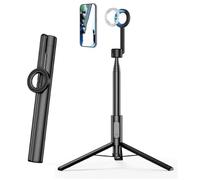 Horizum Magnetic Phone Tripod, Horizum Onthego Magnetic Phone Tripod with Light, 57" Extendable Selfie Stick with Wireless Remote for iPhone with Light, for Video Recording & Vlogging (Black)