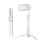Horizum Magnetic Phone Tripod, Horizum Onthego Magnetic Phone Tripod with Light, 57" Extendable Selfie Stick with Wireless Remote for iPhone with Light, for Video Recording & Vlogging (White)