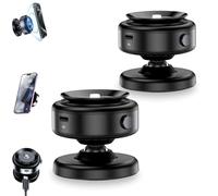 Horizum Suction Phone Tripod, 360° Rotating Adjustable Suction Cup, Strong and stable electric vacuum adjustable magnetic phone holder, Vehicle-mountable (2Pcs Black)