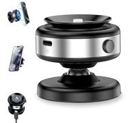 Horizum Suction Phone Tripod, 360° Rotating Adjustable Suction Cup, Strong and stable electric vacuum adjustable magnetic phone holder, Vehicle-mountable (Silver)