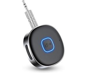 HORJOR Ricevitore Bluetooth Auto AUX, Adattatore Bluetooth 5.0 Aux Cancellazione Del Rumore Jack 3,5 mm,Chiamate In Vivavoce,Cuffie Cablate,Auto Altoparlanti