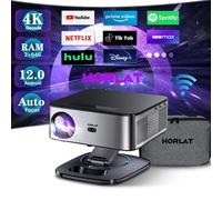 HORLAT Proiettore Android 4K 35000 Lumen 8K Decodifica Video Audio Home Theater AutoFocus Keystone 5G WiFi Proiettore portatile Proiettore 64G Bracket