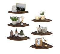 HORLIMER Mensola da Muro,Mensola Angolare in Legno, Scaffale da Parete, Decorazione, Salvaspazio per la Cucina, il Soggioro, e il Bagno, Set di 6