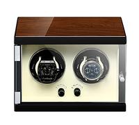 Horloge Winder Box Per 1 2 4 Orologi Con Motore Silenzioso Scatola Rotante Per Orologi Di Carica Automatica Con Illuminazione A LED Scatola Per Orologi In Legno (Color : White, Size : 2+0)