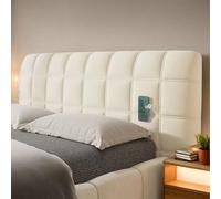 HORLSKI Copritestata Del Letto Con Protezione Antipolvere Elasticizzata in Velluto Per Decorazione Camera Da Letto Disponibile in Singolo Matrimoniale King Queen Size,Bianca,180cm