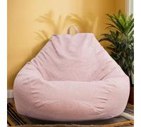 HORLSKI Grandi pouf per interni ed esterni, per adulti, impermeabili, a forma di pera, in poliestere, senza imbottitura, soggiorno, giardino, rosa, 90 x 110 cm