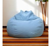HORLSKI Grandi pouf per interni ed esterni, per adulti, impermeabili, a forma di pera, in poliestere, senza imbottitura, soggiorno, giardino, blu, 80 x 90 cm