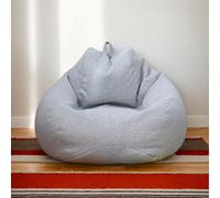 HORLSKI Grandi pouf per interni ed esterni, per adulti, impermeabili, a forma di pera, in poliestere, senza imbottitura, soggiorno, giardino, grigio, 90 x 110 cm