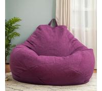 HORLSKI Poltrona A Sacco Da Gioco Sedia A Sacco Per Adulti Senza Imbottitura Inclusa Poliestere Resistente All'acqua Forma A Pera Per Soggiorno Giardino Interni Ed Esterni,Viola,80 * 90cm
