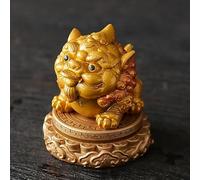 Hormsdar Statuetta in resina cangiante Pai Xiu a forma di truppe fortunate, decorazione per gli amanti del tè, per casa, ufficio, scrivania, Feng Shui (dorato)