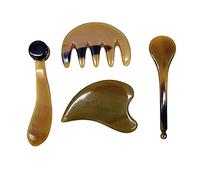 Horn Gua Sha Gratta da raschiare per SPA | Set di strumenti di massaggio al corno di bufalo d'acqua naturale per corpo, viso, piedi, mano, schiena, collo liberazione, riduce il dolore muscolare