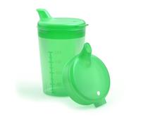 Horn Medical Bicchiere con beccuccio e 2 coperchi (apertura grande e piccola), aiuto per bere da 250 ml, colore a scelta (verde)