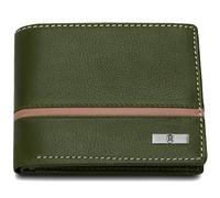 HORNBULL Denial - Portafoglio da uomo in pelle con blocco RFID, portafoglio da uomo, Oliva, Portafoglio a due pieghe