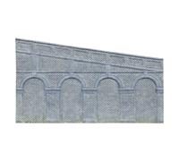 Hornby High Stepped Arched Retaining Walls x 2 (Engineers Blue Brick)