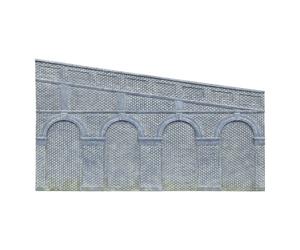 Hornby High Stepped Arched Retaining Walls x 2 (Engineers Blue Brick)