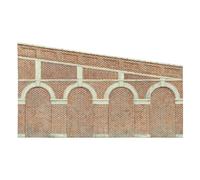 Hornby High Stepped Arched Retaining Walls x 2 (Red Brick)