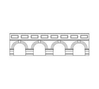 Hornby Low Level Arched Retaining Walls x2 (Red Brick)