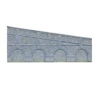 Hornby Metà Stepped Arcuato Muri di Tenuta x2 (Ingegneri Blue Brick). Edifici
