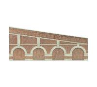 Hornby Metà Stepped Arcuato Muri di Tenuta x2 (Mattone Rosso). Edifici