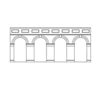 Hornby Mid Level Arched Retaining Walls x2 (Engineers Blue Brick)