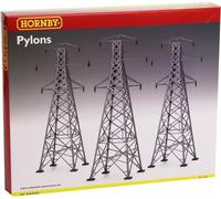 Hornby R530 3x Tralicci Elettrici Grigi in Plastica Kit Scenery 1/76 OO