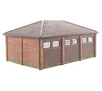 Hornby R9812 Skaledale Triplo Garage Pre-costruito Pre-decorated Calco Resina