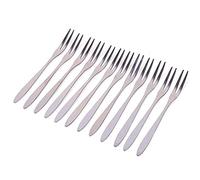 HornTide 12 pezzi Cake Forche Set 2 Denti Antipasto Forcella per dessert Insalata di frutta in acciaio inox a specchio lucidatura 5.3 pollici 13,5 centimetri