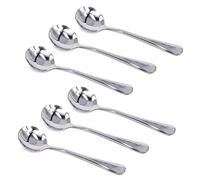 HornTide Cucchiaio da 6 Pezzi Cucchiaio di Bouillon Cucchiaio in Acciaio Inox Acciaio Inossidabile Lucido 6.5 Pollici 16.6cm
