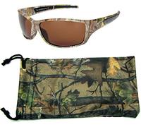 Hornz Marrone camuffamento della foresta occhiali da sole polarizzati per gli uomini durevoli leggeri - Telaio camo Marrone - Lenti ambra