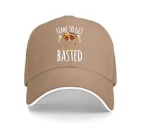 HOROMKE Time to Get Basted Funny Beer Thanksgiving Turkey Gift Baseball Cap, Naturale, Taglia unica