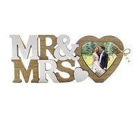 HORREX 1 Pezzi Regalo Sposi,Cornice Matrimonio,Mr & Mrs Letters Legno Decorazione,Regalo Anniversario,Regalo Matrimonio,Adatto per Matrimoni,Anniversari,Decorazioni per la Casa, Regali Nuziali (2)