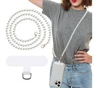 HORREX 120cm Catena per Cellulare Catena per Cellulare da Donna Cordino Universale per Telefono Perla per Cellulare a Catena Crossbody Strap Antifurto Staccabile per Cellulare Intorno al Collo Con