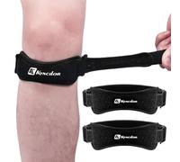 HORREX 2 Pezzi Ginocchiera Ortopedica, Regolabile Tutore Ginocchio, Multifunzione Ginocchiere Palestra, Portatile Fascia Elastica Ginocchio per Menisco Palestra Basket Sport Pallavolo Nero