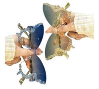 HORREX 2 Pezzi Occhiali Da Sole Da Uomo, Senza Cornice Sovraocchiali Das Sole Donna, Farfalla Sunglasses Lenti Blu, Diamante Sopraocchiali Vintage Uomo für Halloween Geburtstag Weihnachten Neujahr