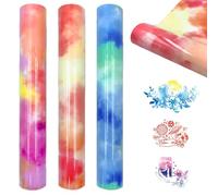 HORREX 3 Pezzi ArcobalenoVinile Termoadesivo per Tessuti, Colori Sfumati Ellicola Transfer Flessibile Termovinile per Cricut, Silhouette Cameo, Altri Plotter da Taglio, Realizzare Regali Fai Da Te