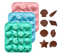 HORREX 3 Pezzi Stampi in Silicone a Tema Marino Stampo Uova di Pasqua Stampo per Cioccolato in Silicone Stampi Conchiglie Stampi in per Torte a Tema Marino per Cioccolato fai da te