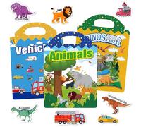HORREX 3 Pezzi Stickers Bambini Attacca Stacca, Stickers Bambini, Sticker Book per dai 2 ai 3 ai 4 Anni, Ragazzi e Ragazze, Giocattoli Educativi, Regali di Compleanno