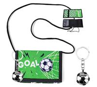 HORREX Portamonete Bambino Portare Portafoglio con Motivi di Calcio Portafoglio Ragazzo Portamonete Personalizzato con Cerniera per Bambini Regali per Fan di Calcio Portamonete da Viaggio