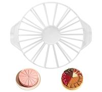 HORREX Taglierina per torte regolabile, riutilizzabile, rotonda in polipropilene, per formaggio a blocchi con manico ergonomico, divisore per pasticceria 14/16, per cucinare fai da te, mousse (bianco)