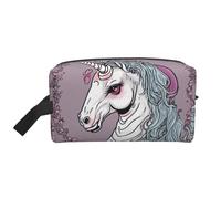 Horrible Unicorn02 - Beauty case da viaggio, trousse per cosmetici, da appendere, per donne e uomini, palestra quotidiana