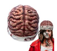 Horror Brain Beanie - Copricapo creativo in lattice 3D, cappello realistico da | Halloween Cosplay Prop per adulti, uomini e donne, copricapo divertente per feste in maschera, casa infestata