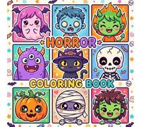 Horror Coloring Book: 50+ Chibi Cute Coloring Journey With Spooky Monsters Halloween Friends Christmas Creeps Ghosts Pumpkins Witches Skeletons And ... Adorable Creepy Cozy Fun And Kawaii Relax