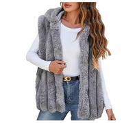 Horror Costumes Jumpsuit Cappotti invernali per donna Cardigan finto aperto sul davanti Gilet senza maniche Outwear Giacca pelosa Cosplay Il Mio Costume Da Eroe Accademico per Bambini (Grey, XXXL)