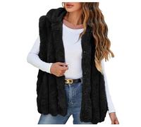 Horror Costumes Jumpsuit Cappotti invernali per donna Cardigan finto aperto sul davanti Gilet senza maniche Outwear Giacca pelosa Cosplay Il Mio Costume Da Eroe Accademico per Bambini (Black, XXL)