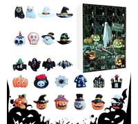 Horror Countdown Calendario, Grusel Statue Decorazione per 24 giorni Avvento Halloween Statue in resina per, panchina, davanzale, decorazione per feste