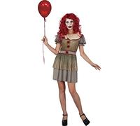 Horror Creepy Clown costume travestimento ragazza donna adulto (Taglia unica)
